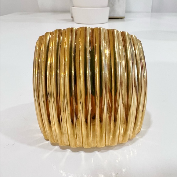 Saint Laurent Geometric Oversize Groove Cuff - Picture 9 of 10